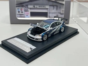 MJ 1:64 NFS Silver Blue M3 GTR E46 Coupe Sports Model Diecast Metal Car hot - Picture 1 of 9