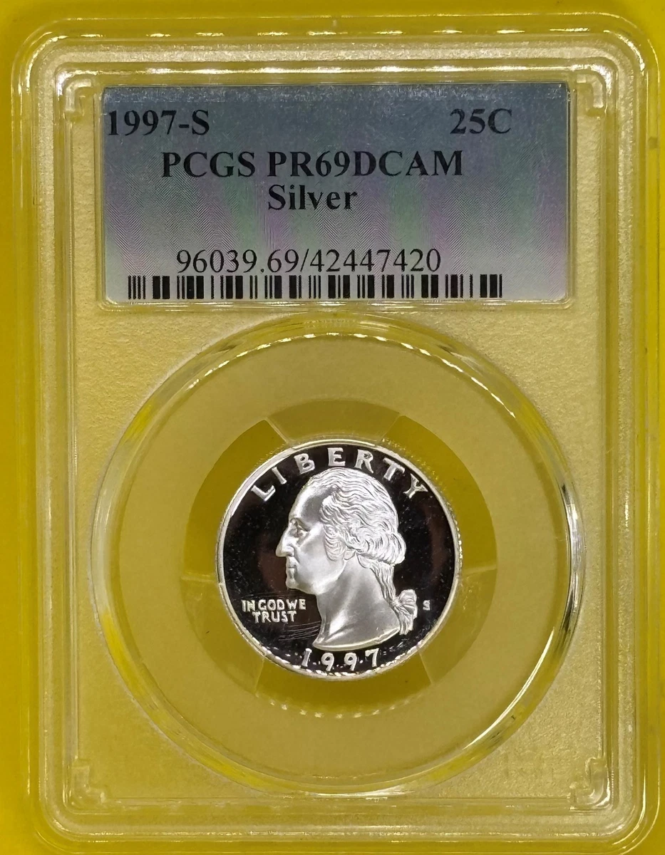 Silver PR 69 Graded 1997 Washington Quarters (1932-1998) for sale