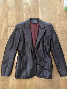 Fendi Dark Brown Leather Jacket Women's Size 38 Italy - Picture 1 of 4
