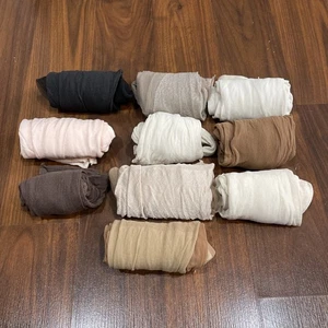 Lot of 10 Preowned Women's Medium Sheer Pantyhose Assorted Colors & Brands Lot 1 - Picture 1 of 4
