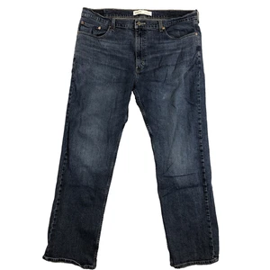Levis Signature Jeans Blue Mens 42x32 Straight Leg Relaxed Fit Distressed USA - Picture 1 of 11