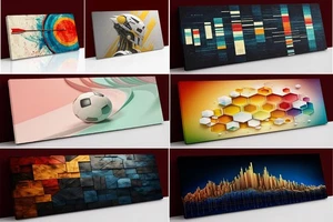 Colorful Abstract Texture Canvas Background Canvas Wall Art & Poster Print - Picture 1 of 17