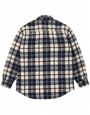 REPORT Mens Lumberjack Flannel Shirt Large Navy Blue Check Acrylic BZ02 - Image 1 of 4