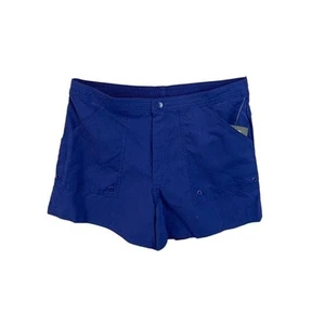 8 Maxine of Hollywood Women's Solid Blue Woven Boardshort Swim Shorts New - Picture 1 of 7