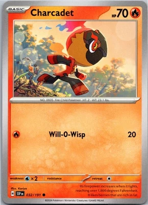 Charcadet - - SV08: Surging Sparks 032/191 - Common - NM Pokémon TCG - Image 1 of 2