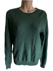 TAHARI 100% 2-fädiger Kaschmir Pullover Pulli Grün Langarm Rundhals L - Bild 1 von 8