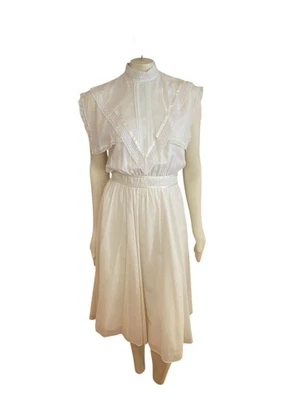 1980's Does Victorian Gunne Sax By Jessica McClintock Bibbed Prairie Dress Small - Изображение 1 из 4