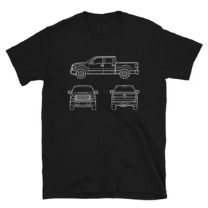F150 Pickup Truck Blueprint Men's Tee Shirt Classic Vintage Off-Road Shirts - Picture 1 of 7