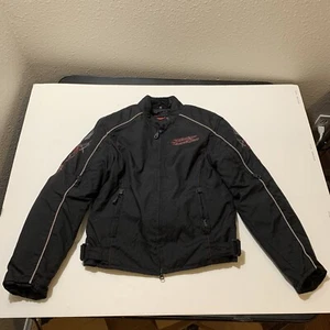 Chaqueta de motocicleta Harley Davidson delineador extraíble logotipo bordado pequeña para mujer - Imagen 1 de 12