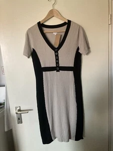 Alba Moda Kleid Beige Mit Schwarzen Akzenten Gr 38 - Bild 1 von 7