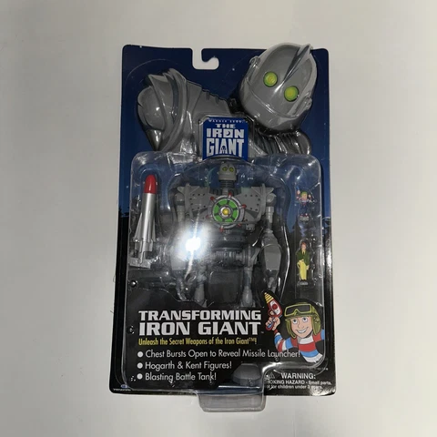 Transforming 7 inch IRON GIANT Warner Bros 1999 Trendmasters Figure New + Sealed Cover