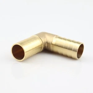 1X NEW 90 Degree 3/4 Inch (19mm) Brass Barbed Tube Pipe Fitting Hose Barb Elbow - Picture 1 of 3