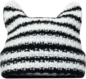 Damen Mütze Katzenohren Cat Ear Beanie Fairy Grunge Beanie Y2K Cat in The Hat St - Bild 1 von 6