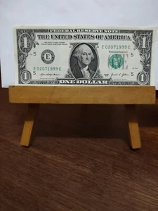 1 dollar bill birthday note February 7, 1999 E02071999 Virginia Fed. Res. Note - Picture 1 of 2