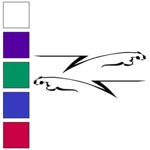 Pinstripe Pair Cats Cougar, Vinyl Decal Sticker, Multiple Colors & Sizes #7435 - Picture 1 of 21