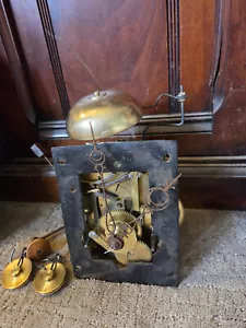 Circa 1790 Antique Grandfather Clock Movement with original hands and face - Picture 1 of 9