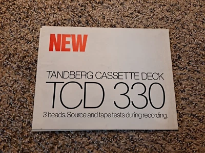 Folleto desplegable original Tandberg TCD 330 Cassette Deck distribuidor hoja de especificaciones Foto 1 de 4