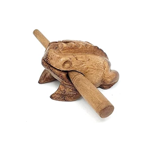 Small Size Wooden Frog Guiro Rasp Percussion Instrument Wood Croaking Frog - Picture 1 of 8