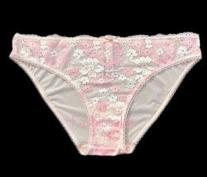 Victorias Secret Body Supersoft Smooth Satiny Lace Front Bikini Panty Pink New - Picture 1 of 7