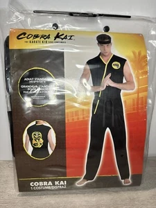 COBRA KAI Karate Kid HALLOWEEN Adult COSTUME Black Top, Pants, Headband Belt NEW - Picture 1 of 3