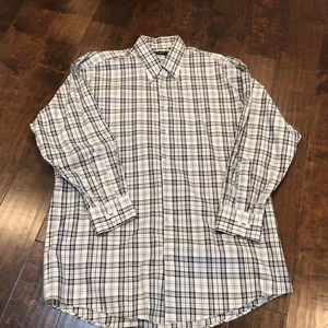 Vintage Burberry London Men’s Nova Check Plaid Button Up Shirt Made In USA Large - Picture 1 of 9