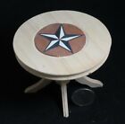 Table Texas Star Inlay Inlaid Unfinished 1:12 Dollhouse Miniature Kitchen Dining