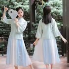 Embroidery Female Retro Student Two-piece Suit  Ancient Costume