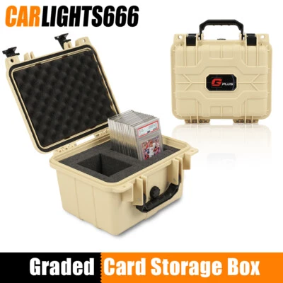 50ct Beige Graded Card Storage Box Travel Waterproof Case Slab Holder&Protector - Image 1 of 4