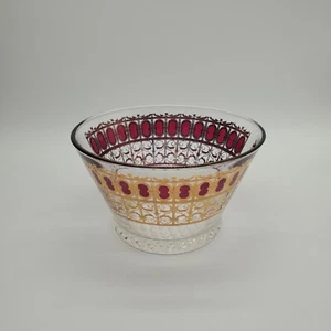 Cuenco para servir vintage Culver Cranberry Scroll con oro de 22k - Imagen 1 de 8