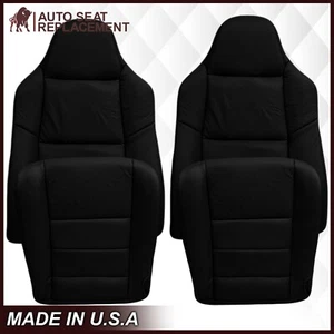 2002 2003 2004 2005 2006 2007 Ford F250 F350 F450 F550 Leather Seat Covers Black - Picture 1 of 15