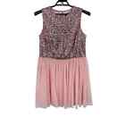 City Chic dress Shine Bright sequin fit & flare pink size S 16 