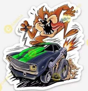 Chevy CAMARO MAGNET - Chevrolet Taz Tasmanian Devil Muscle Vinyl Rat Ratfink - Picture 1 of 1