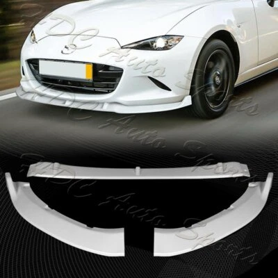 For 2016-2021 Mazda Miata MX-5 MP-Style Painted White Front Bumper Body Kit Lip - Image 1 of 4