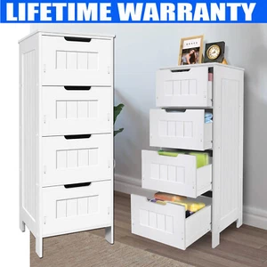 Chest of Drawers for Bathroom Bedroom Kitchen Office Hallway 4-Drawer Cabinet - Picture 1 of 22