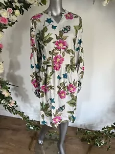 Joules Skylar Pie Crust Ausschnitt Kleid Gr 6 12 14 16 18 20 hellsilber geblümt NEU - Bild 1 von 17