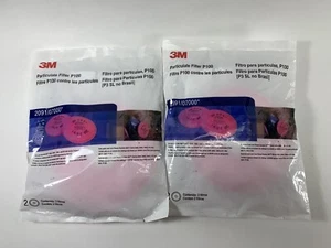 2 Pairs 3m 2091 Filter Set 2091 P100 3m Replacement Filters Lot - Picture 1 of 2