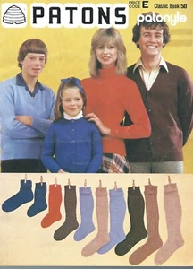 RETRO PATONS KNIT JUMPERS VESTS SOCKS GLOVES CARDIGANS IN VGC (Patonyle wool) - Picture 1 of 3