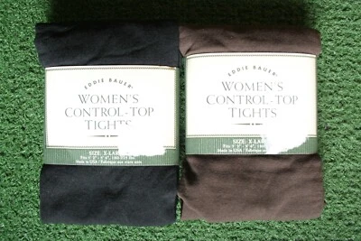 Lote de 2 mallas EDDIE BAUER Control-Top negras y marrones para mujer talla XL Foto 1 de 4