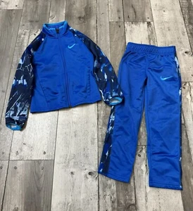 Nike Boy Futura Tracksuit Zip Up Pants Active Jacket Set 4t Blue Tricot - Picture 1 of 2