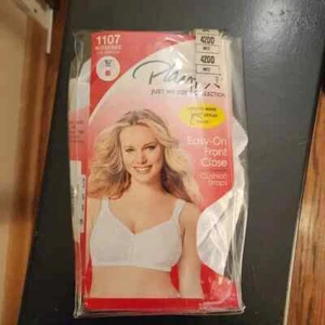 Playtex Just My Size Easy-On Front Close Wirefree Bra 1107 White Size 42 DD NIP - Picture 1 of 4
