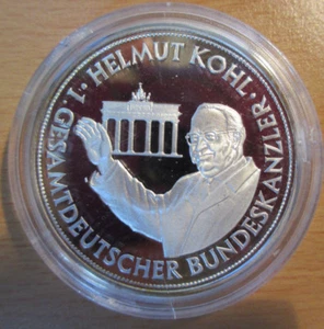 Gedenkmünze 999 Silbermünze Deutschland Deutsche Einheit H. Kohl Kanzler - Bild 1 von 2