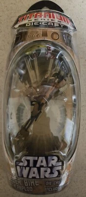 Star Wars Titanium Series Die Cast 2006 Stolen Imperial SPEEDER BIKE with Paploo - Image 1 of 2