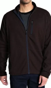 Men's Tailor Vintage Waffle Bonded Fleece Full Zip Jacket Brown Large $118 NWT - Picture 1 of 4