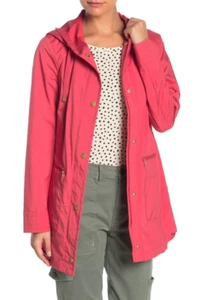COLE HAAN Womens Packable Hooded Jacket Raincoat, Red, Size XS/TP - ($200) - Picture 1 of 7