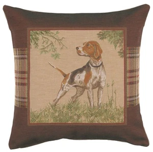 Hunting Dog Throw Pillow Cover 19x19 in English Pointer Woven Cushion Cover New - Picture 1 of 10