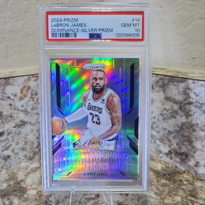 LeBron James 2024-25 Panini Prizm Dominance Silver Prizm #14 PSA 10 ¡POP 9!! Foto 1 de 2