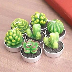 12 Pcs Succulent Candle Candles Decorative Realistic Tea Lights Tealight - Picture 1 of 12