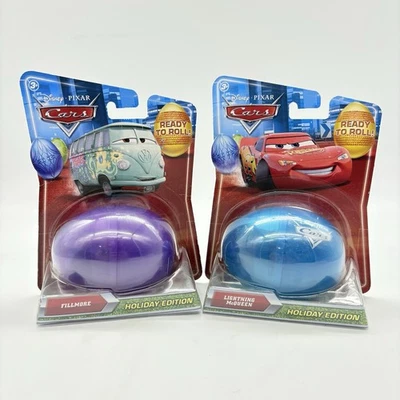 Disney Pixar Cars Holiday Edition Easter Egg Lightning McQueen & Fillmore VW Bus - Image 1 of 4