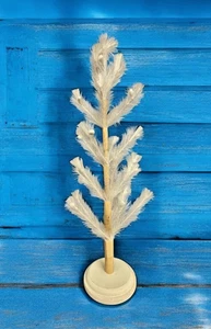 Rustic Farmhouse White Feather Christmas Trees tabletop decor primitive rustic - Picture 1 of 5