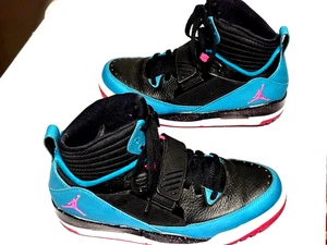 Size 8 Jordan Flight 97 Black Teal Pink High Top 654265-019 Basketball Shoes - Bild 1 von 9